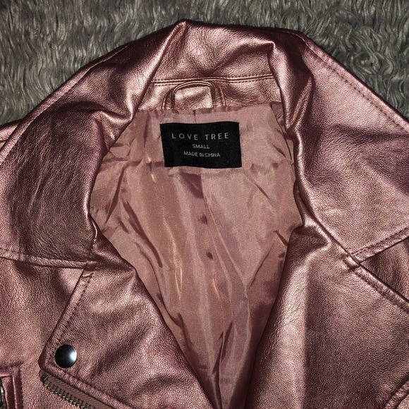 NWOT- Love Tree vegan leather motorcycle jacket - Picture 3 of 3